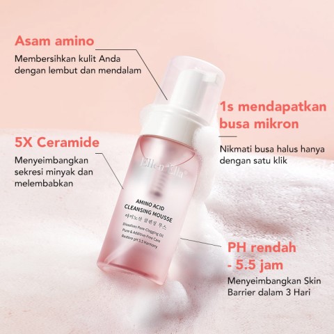 Mousse Pembersih Lembut Asam Amino Ph Rendah 120ml